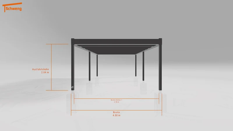 #DE Schweng Flachdachcarport C600 (ID w3b32b)