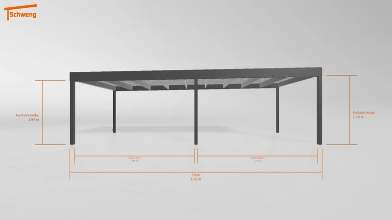 #DE Schweng Flachdachcarport C600 (ID w3b32b)