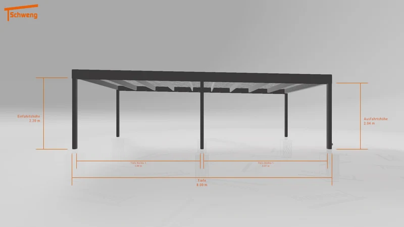 #DE Schweng Flachdachcarport C600 (ID w3b32b)