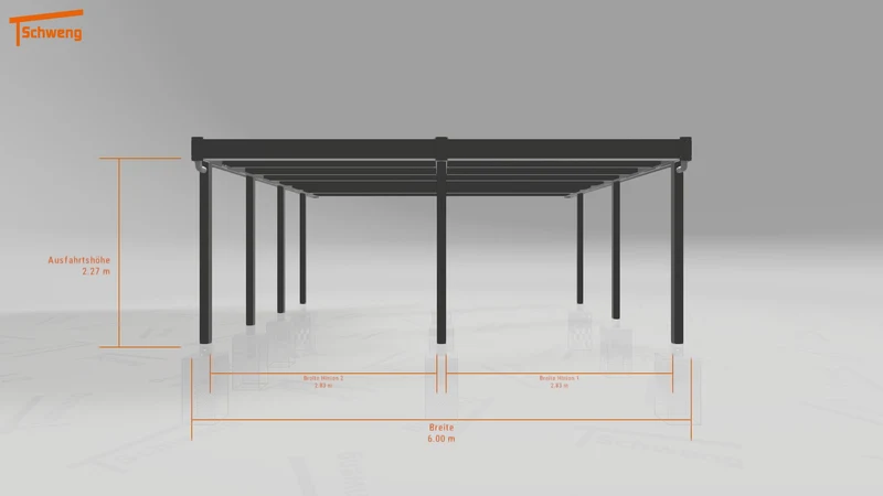 #DE Schweng Flachdachcarport C600+ (ID jj4jp8)