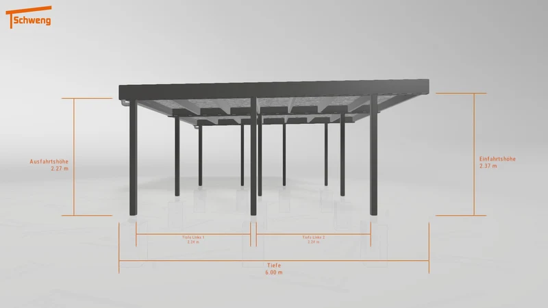#DE Schweng Flachdachcarport C600+ (ID jj4jp8)