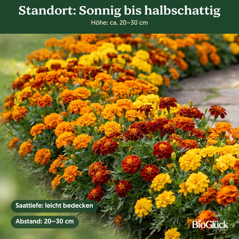 Bio-Studentenblume 'Niedrige Mischung' – Samenfestes Bio-Saatgut