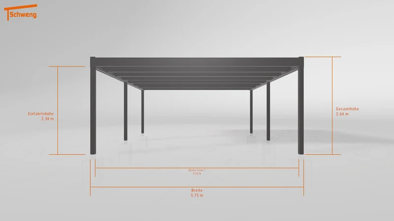 #DE Schweng Flachdachcarport C600+ (ID 335r3x)