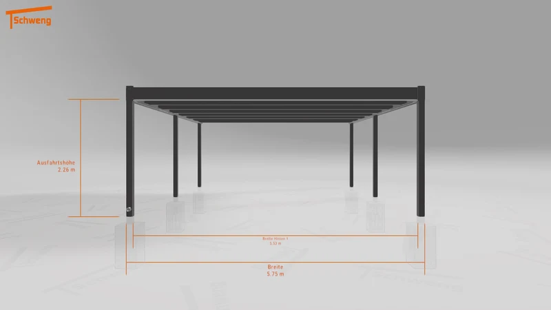 #DE Schweng Flachdachcarport C600+ (ID 335r3x)