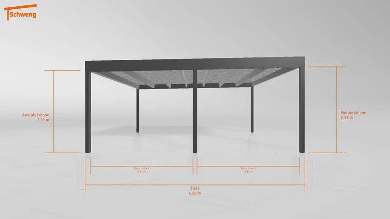 #DE Schweng Flachdachcarport C600+ (ID 335r3x)