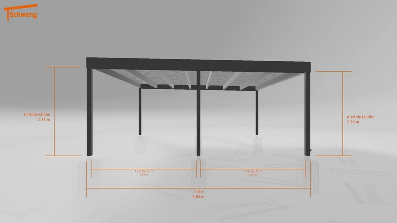 #DE Schweng Flachdachcarport C600+ (ID 335r3x)