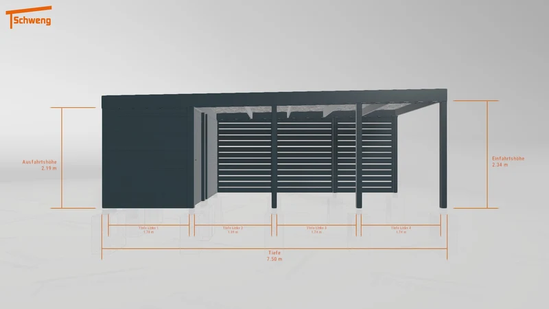 #DE Schweng Flachdachcarport C600 (ID v4mq4r)
