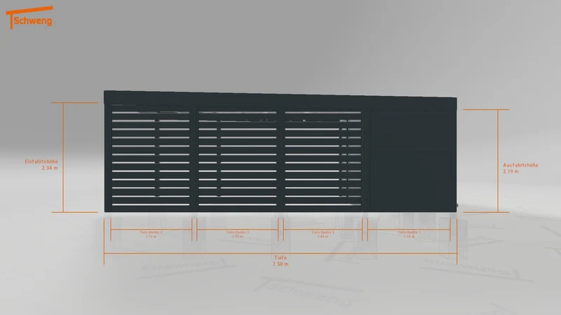 #DE Schweng Flachdachcarport C600 (ID v4mq4r)