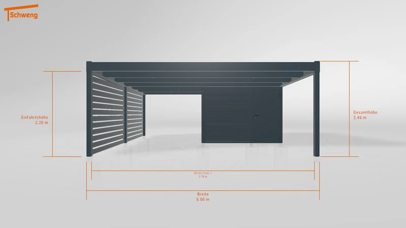 #DE Schweng Flachdachcarport C600+ (ID 2qxwk9)