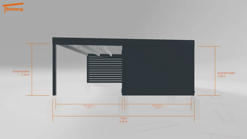 #DE Schweng Flachdachcarport C600+ (ID 2qxwk9)