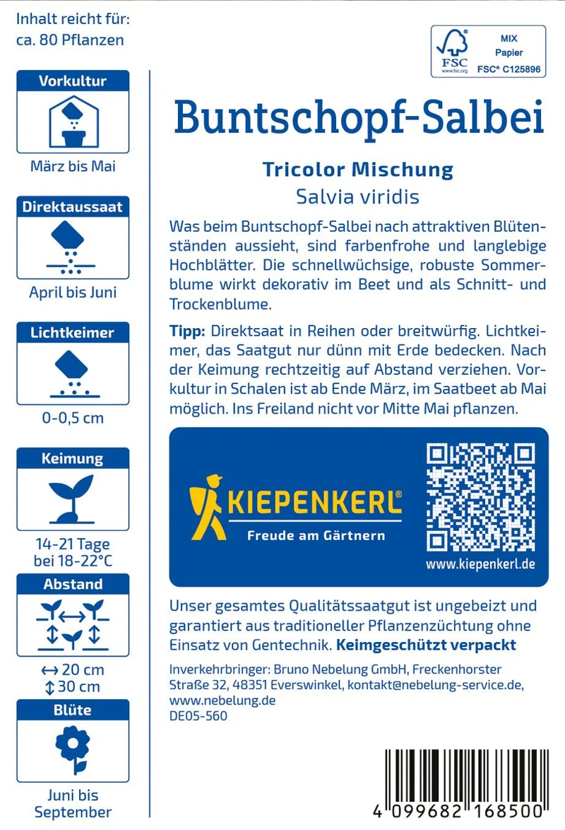 Buntschopf-Salbeisamen Tricolor Mischung