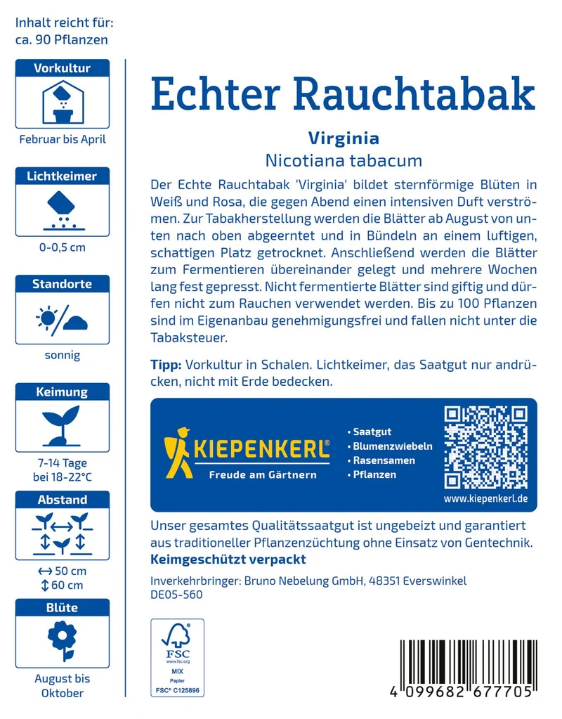 Echter Rauchtabak Virginia