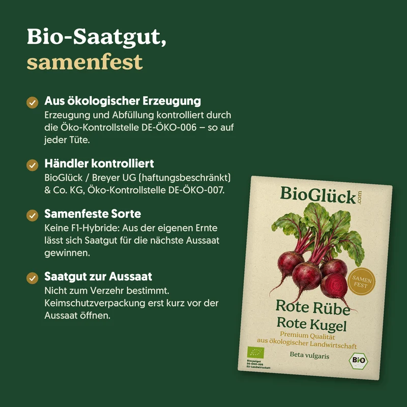 Bio-Rote Rübe 'Rote Kugel' – Samenfestes Bio-Saatgut