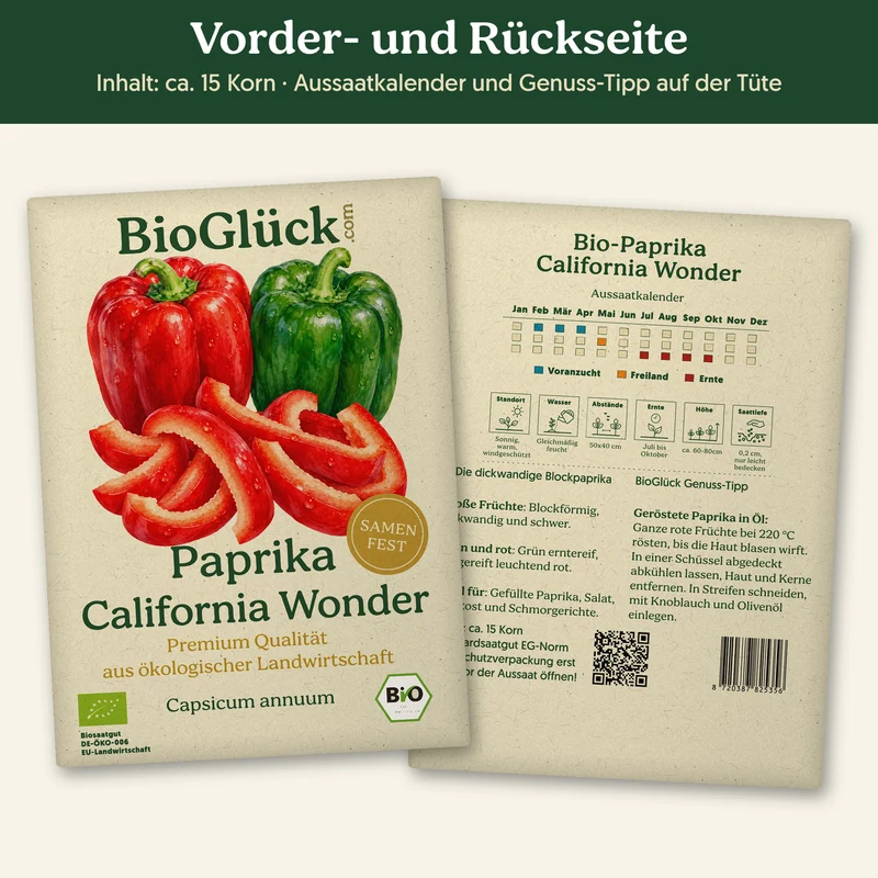 Bio-Paprika 'California Wonder' – Samenfestes Bio-Saatgut