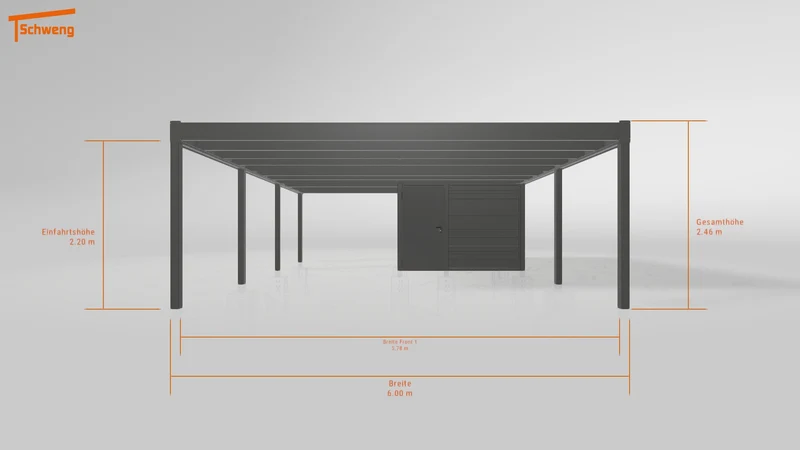 #DE Schweng Flachdachcarport C600+ (ID 42728y)