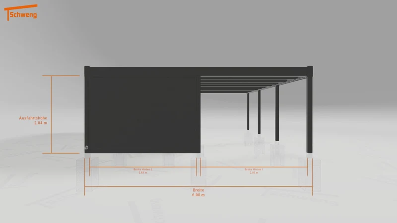 #DE Schweng Flachdachcarport C600+ (ID 42728y)
