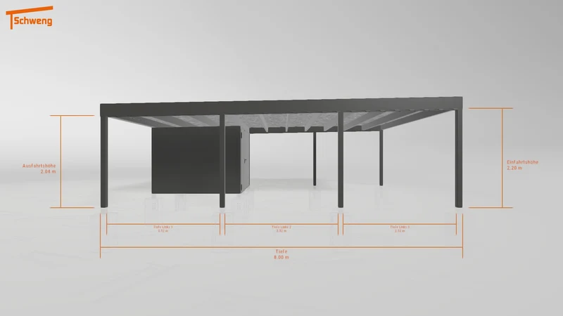 #DE Schweng Flachdachcarport C600+ (ID 42728y)