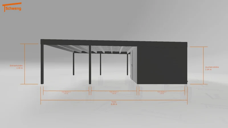 #DE Schweng Flachdachcarport C600+ (ID 42728y)