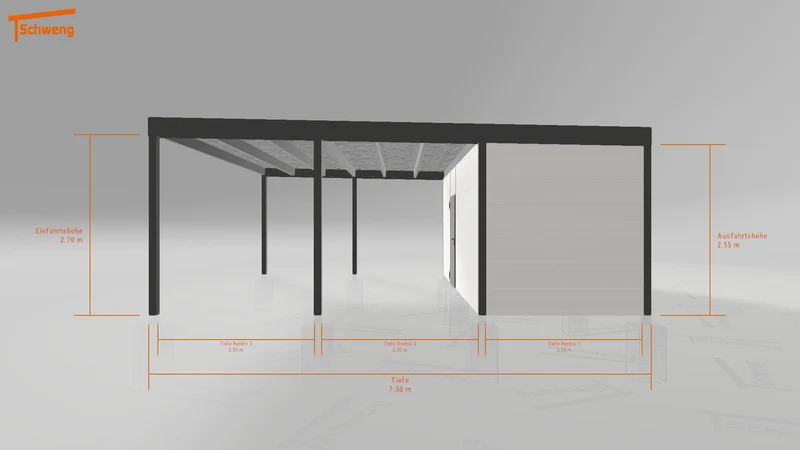 #DE Schweng Flachdachcarport C600+ (ID 42729v) #MTG