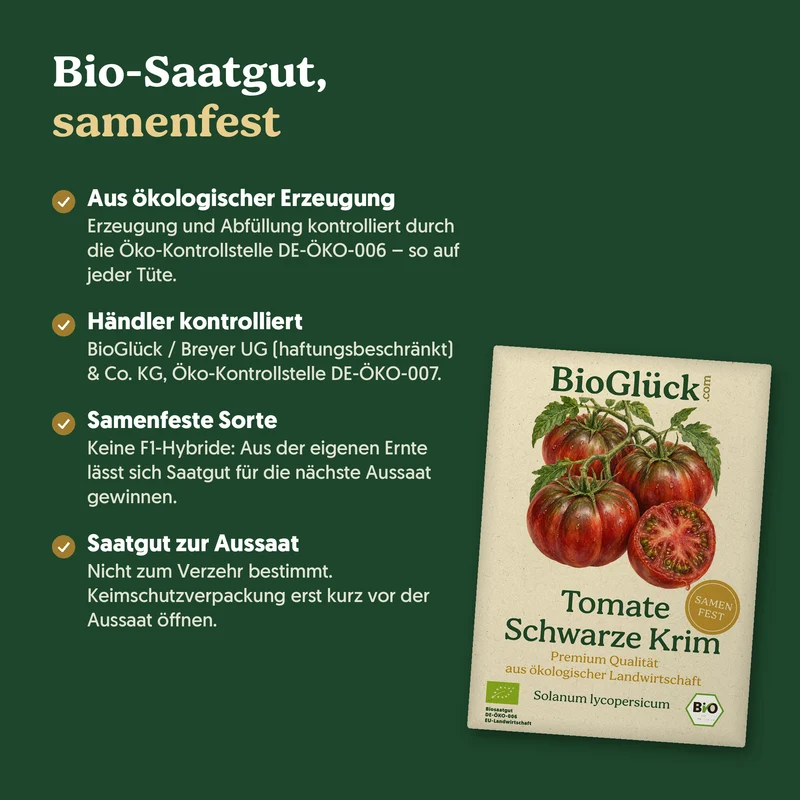 Bio-Tomate 'Schwarze Krim' – Samenfestes Bio-Saatgut
