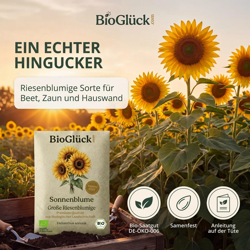 Bio-Sonnenblume 'Riesenblumig' – Samenfestes Bio-Saatgut