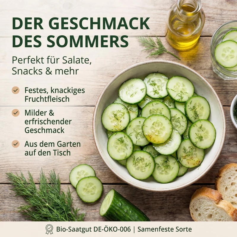 Bio-Salatgurke 'Sonja' – Samenfestes Bio-Saatgut