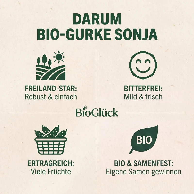 Bio-Salatgurke 'Sonja' – Samenfestes Bio-Saatgut