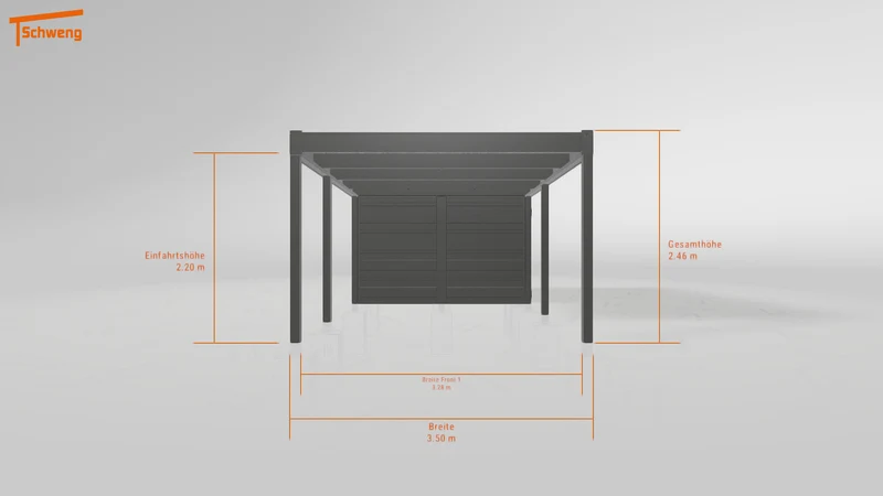 #DE Schweng Flachdachcarport C600 (ID 8525wq)
