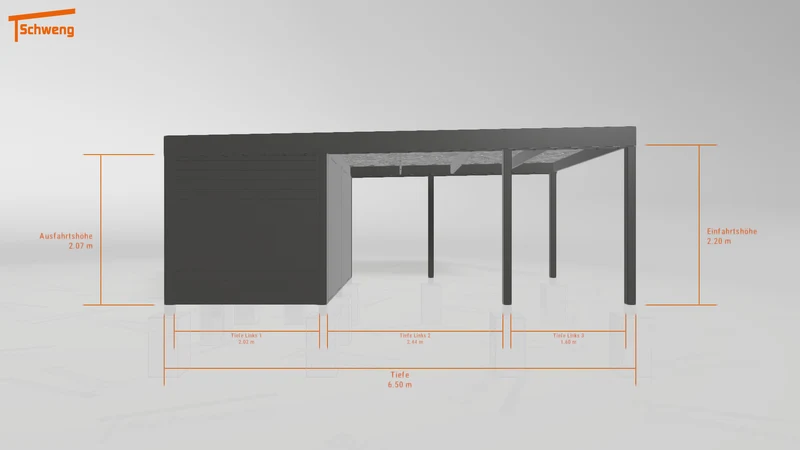 #DE Schweng Flachdachcarport C600 (ID 8525wq)