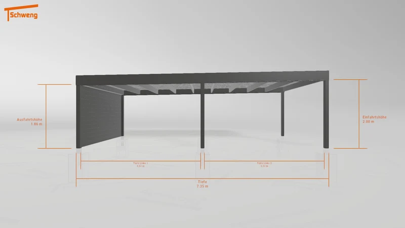 #DE Schweng Flachdachcarport C600 (ID x7pw5j)