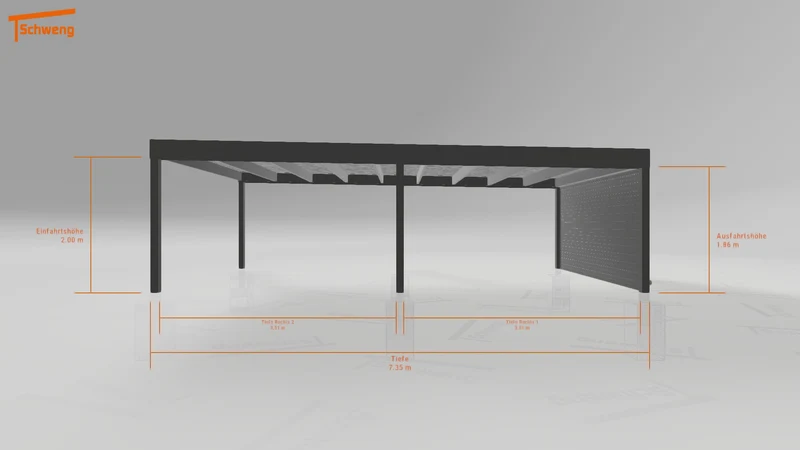 #DE Schweng Flachdachcarport C600 (ID x7pw5j)