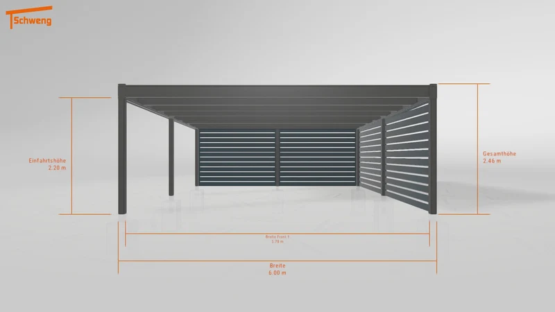 #DE Schweng Flachdachcarport C600+ (ID 85253r)