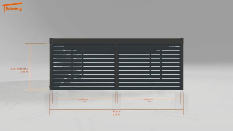 #DE Schweng Flachdachcarport C600+ (ID 85253r)