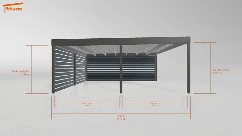 #DE Schweng Flachdachcarport C600+ (ID 85253r)