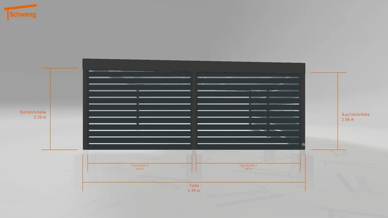 #DE Schweng Flachdachcarport C600+ (ID 85253r)