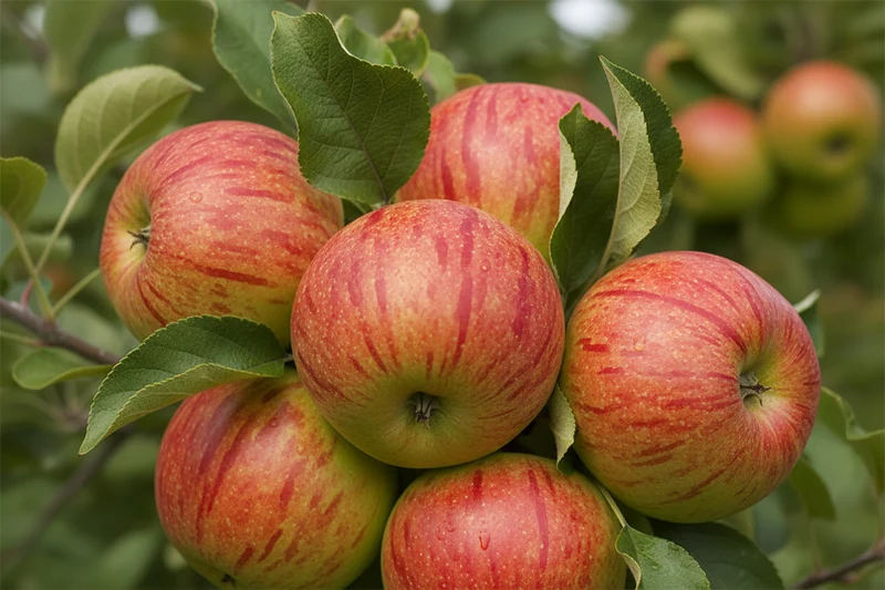 Apfel 'James Grieve' / Malus domestica 'James Grieve', Spalier