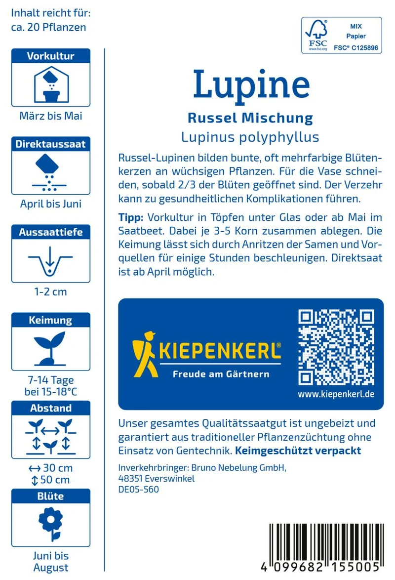 Lupinensamen Russel Mischung