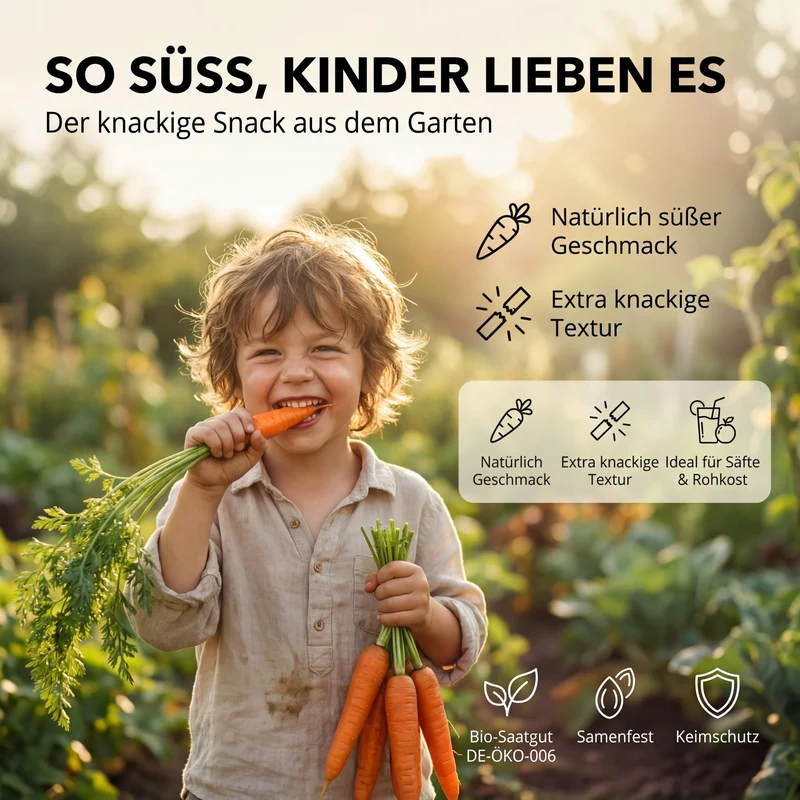 Bio-Karotte & Möhre 'Nantaise 5' – Samenfestes Bio-Saatgut