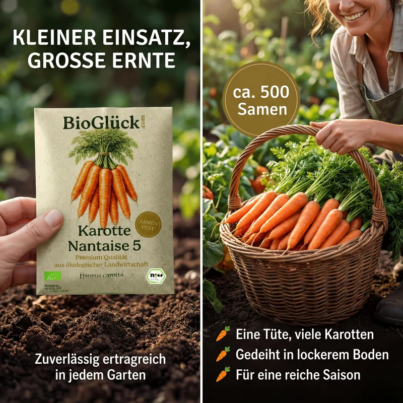 Bio-Karotte & Möhre 'Nantaise 5' – Samenfestes Bio-Saatgut