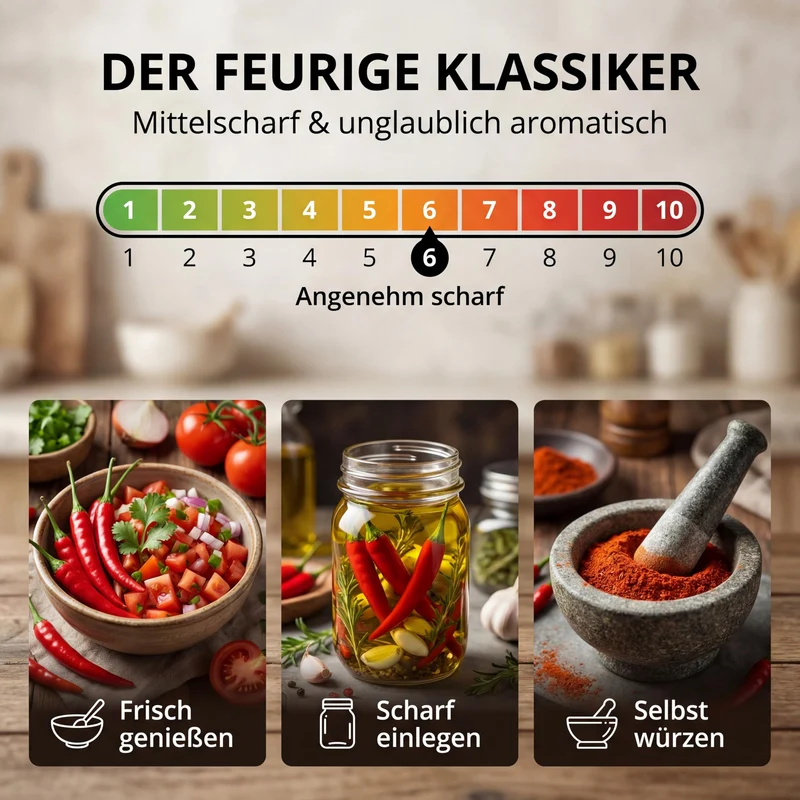 Bio-Chili 'De Cayenne' – Samenfestes Bio-Saatgut
