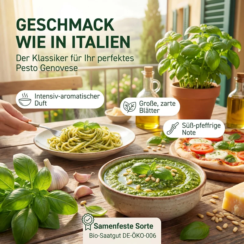 Bio-Basilikum 'Genoveser' – Samenfestes Bio-Saatgut