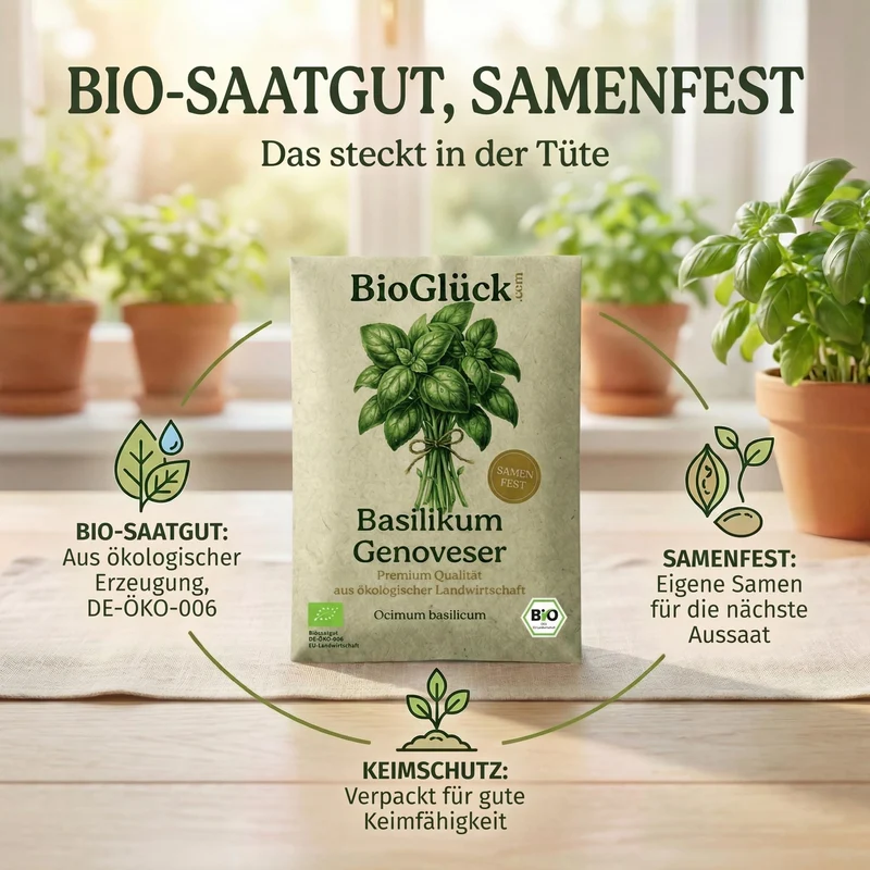 Bio-Basilikum 'Genoveser' – Samenfestes Bio-Saatgut