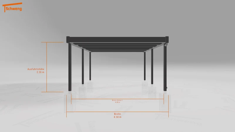 #AT Schweng Flachdachcarport C600 (ID 77j78p)