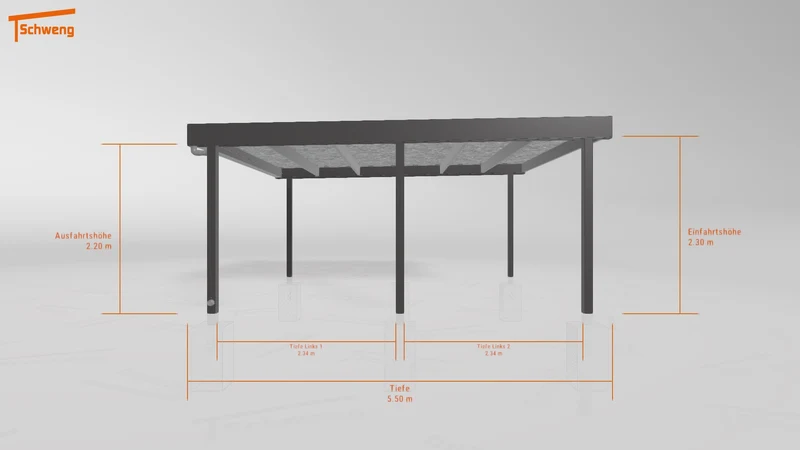 #AT Schweng Flachdachcarport C600 (ID 77j78p)