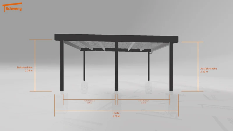 #AT Schweng Flachdachcarport C600 (ID 77j78p)