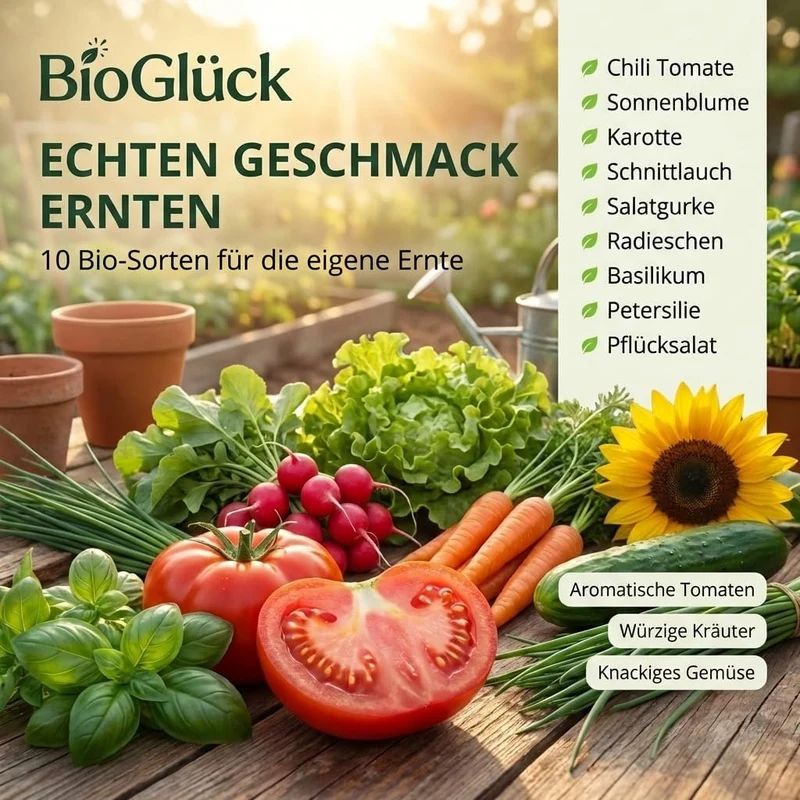 Bio-Saatgut Komplettset "Unsere Besten" – 10 Sorten Selbstversorger-Box