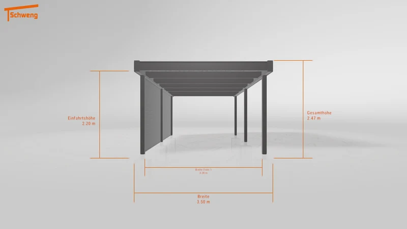 #DE Schweng Flachdachcarport C600 (ID 8523kw)