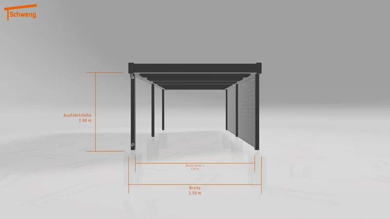 #DE Schweng Flachdachcarport C600 (ID 8523kw)