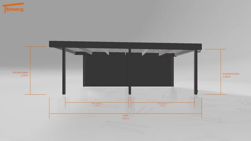 #DE Schweng Flachdachcarport C600 (ID 8523kw)