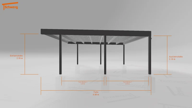#CH Schweng Flachdachcarport C600 (ID v4mqj7)
